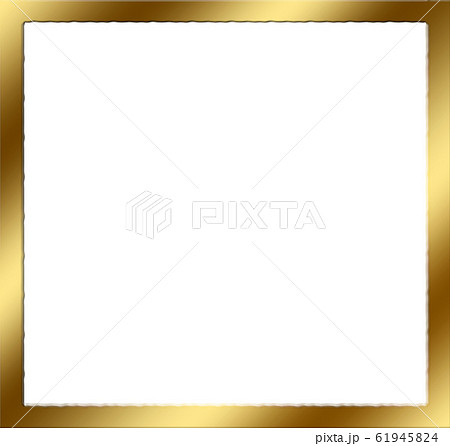 金属っぽい 金色の豪華な枠 フレーム シンプル豪華で 写真の枠に最適 のイラスト素材