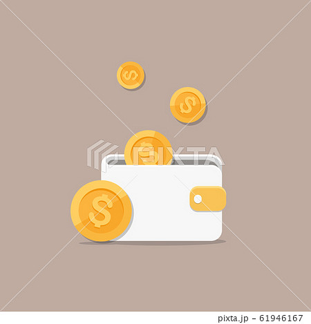 Wallets and coins, e payment, cash back, refund, vector illustrator concept stack of coin and wallet Wallets and coins, e payment, cash back, refund, vector illustrator concept stack of coin and wallet 61946167