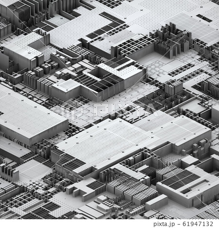 Circuit board futuristic server code processing. White technology background. 3d 61947132