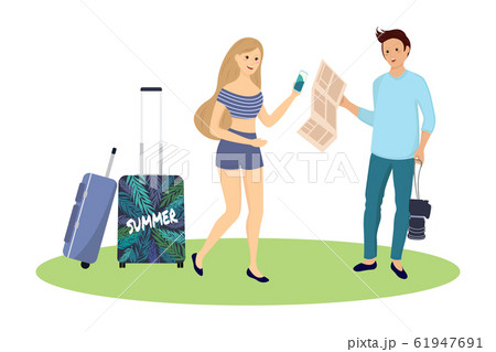 Tourist characters. Vectorのイラスト素材 [61947691] - PIXTA
