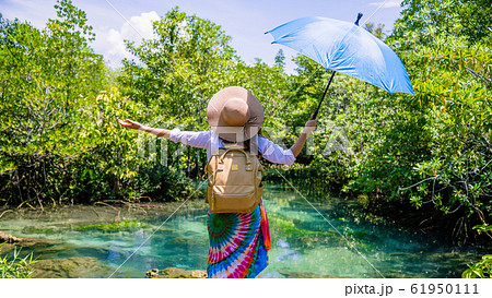 A young traveler girl relax in the holiday A young traveler girl relax in the holiday 61950111