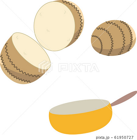 料理 イメージ フライパン 里芋のイラスト素材