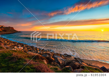 Christies Beach coastal view at sunset 61951004