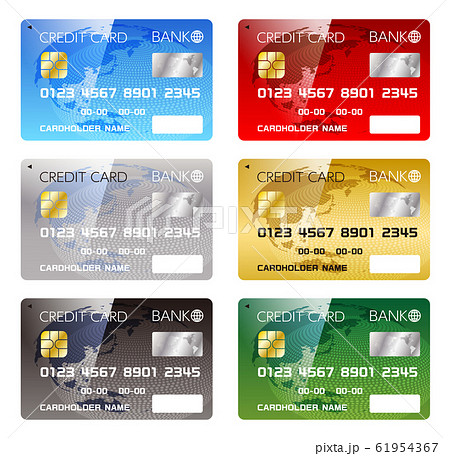 キャッシュレス決済に使えるクレジットカードデザインイメージのイラスト素材