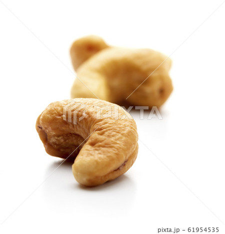 Roasted cashew nut isolated on white Roasted cashew nut isolated on white 61954535