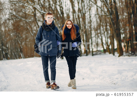 couple in a wood 61955357