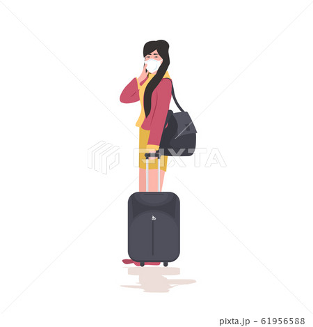 woman traveler wearing mask to prevent epidemic MERS-CoV wuhan coronavirus 2019-nCoV pandemic medical health risk full length woman traveler wearing mask to prevent epidemic MERS-CoV wuhan coronavirus 2019-nCoV pandemic medical health risk full length 61956588