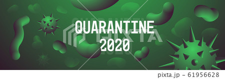 Coronavirus danger public health risk disease epidemic MERS-CoV flu spreading floating influenza virus cells quarantine 2020 wuhan nCoV bacteria icon horizontal 61956628