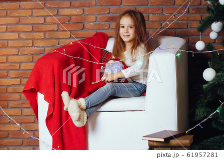 Little girl in a studio 61957281