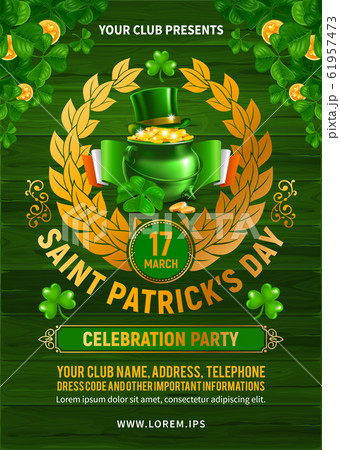 Saint Patricks Day Party Poster Or Flyer Design 61957473