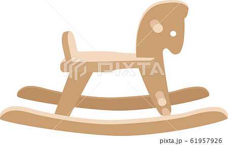 イラスト素材 木馬 赤ちゃん おもちゃ 遊具 木製 ベクターのイラスト素材