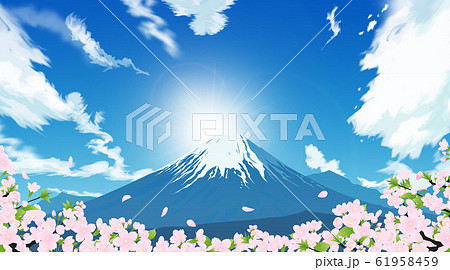 富士山と桜 富士山と桜 61958459