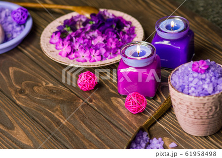 Beautiful spa composition. Cosmetic objects for Beautiful spa composition. Cosmetic objects for 61958498