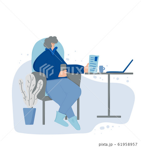 Online interview. Vector flat cartoon Online interview. Vector flat cartoon 61958957