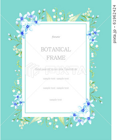 エレガントな植物のフレーム 縦デザイン のイラスト素材 61962424 Pixta