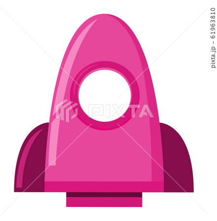 Pink spaceship on white background 61963810