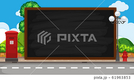 Border template with street background 61963853