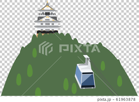 金華山アイコン 稲葉山城のイラスト素材