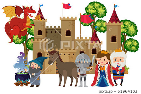 Medieval characters at the castle 61964103