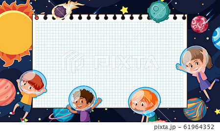 Border template with space theme in background 61964352