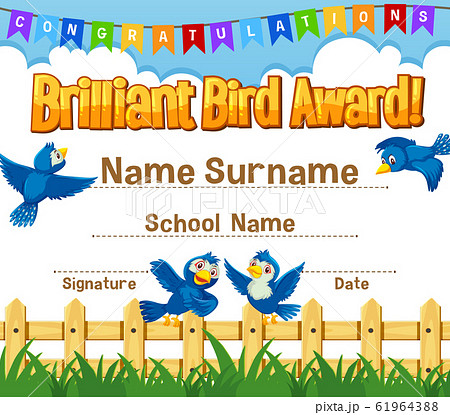 Certificate template for brilliant award with 61964388