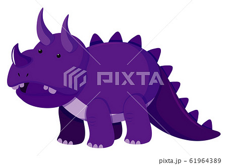 Single picture of triceratops in purple color 61964389