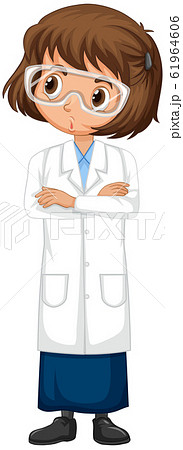 Girl in science gown on isolated background Girl in science gown on isolated background 61964606