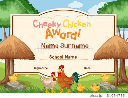 Certificate template for cheeky chicken award with Certificate template for cheeky chicken award with 61964736