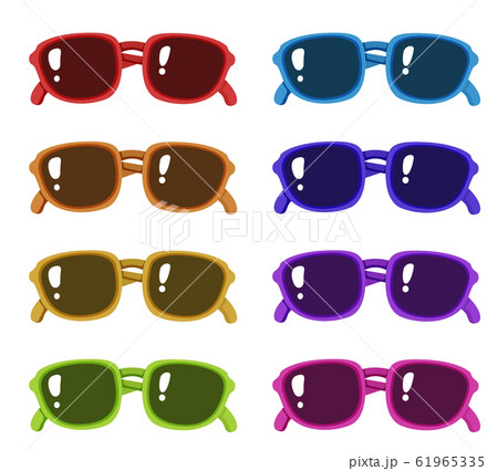 Set of sunglasses in different colors frames Set of sunglasses in different colors frames 61965335