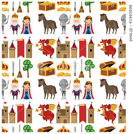 Seamless background design with king and queen 61965696