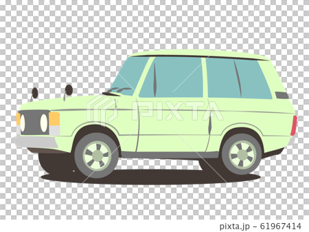 レトロなブリティッシュSUV 薄緑色 自動車イラスト レトロなブリティッシュSUV 薄緑色 自動車イラスト 61967414