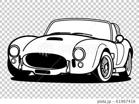 アメリカンヒストリックオープンカー 塗り絵風 自動車イラストのイラスト素材 61967416 Pixta
