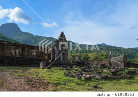 Vat Phou (Wat Phu) temple The ruined Khmer temple Vat Phou (Wat Phu) temple The ruined Khmer temple 61968953