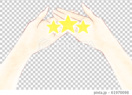 手のひらにのせた3つ星-肌色 61970098