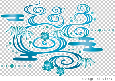 沖縄の伝統工芸琉球紅型のデザイン 61971575