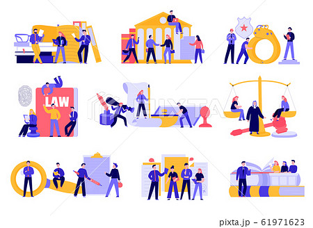 Lawyer Justice Flat Set  61971623