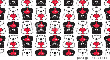 Bear Seamless Pattern Polar Bear Vector Apple のイラスト素材