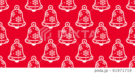 bell seamless pattern Christmas vector snowflake ring bell icon scarf isolated tile background repeat wallpaper cartoon illustration red design 61971719