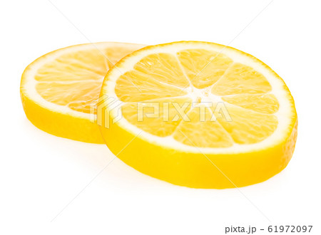 Lemon slices isolated on a white background. Lemon slices isolated on a white background. 61972097