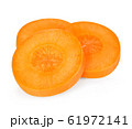 Carrot slices  isolated close-up on white 61972141