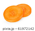 Carrot slices  isolated close-up on white. 61972142