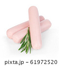Sausages raw isolated close-up on white. 61972520