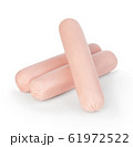 Sausages raw isolated close-up on white. 61972522
