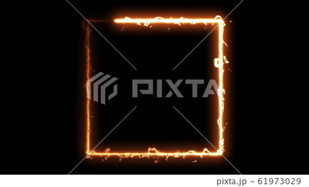 Computer generated fire square on black background. 3d rendering of abstract fire circle Computer generated fire square on black background. 3d rendering of abstract fire circle 61973029