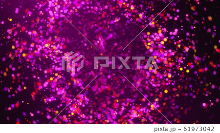 Many spinning colorful particles with bokeh. Computer generated 3d rendering confetti background Many spinning colorful particles with bokeh. Computer generated 3d rendering confetti background 61973042