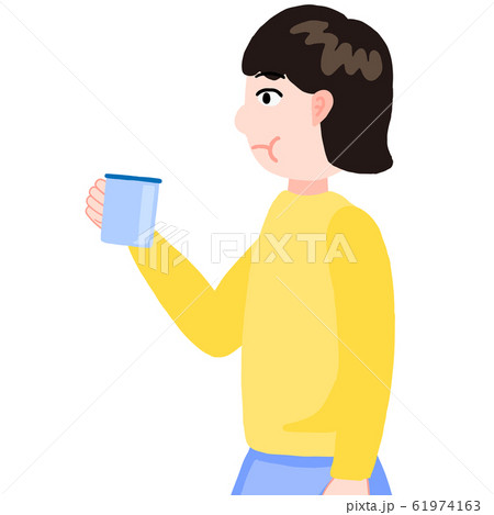 ブクブクうがいをする女の子のイラスト素材