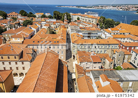 Old town Zadar from bell tower of Cathedral of St. 61975342