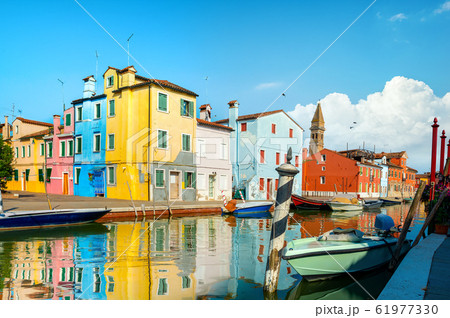 Boats and colored houses Boats and colored houses 61977330