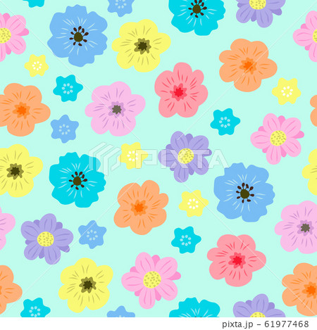 Seamless floral pattern with hand drawn various...のイラスト素材 ...
