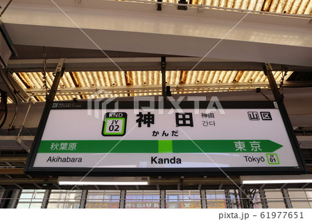 神田駅の駅名表示版(山手線) 61977651